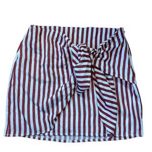 Altar’d State red and white tie skirt size large